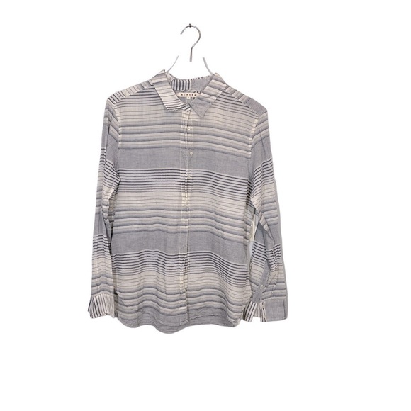 XiRENA Button Down High Low Hem Blue/White Shirt Sz S NWT - Picture 9 of 12